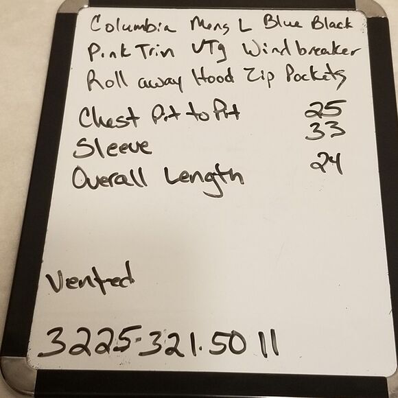 Columbia Mens L Jacket Windbreaker Hooded Vented Packable Lightweight Outdoors - Picture 8 of 8